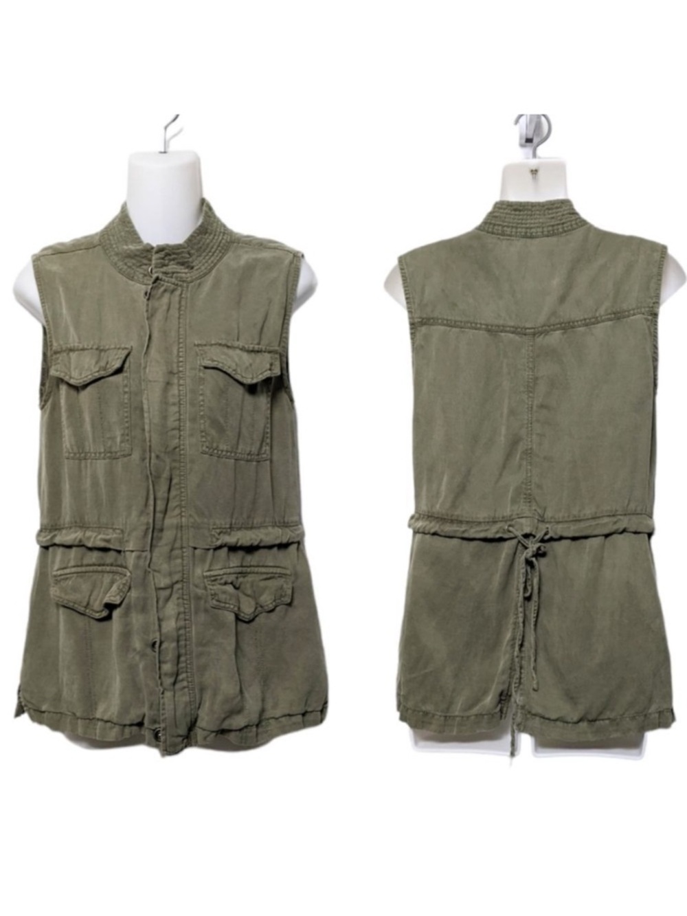 SANCTUARY Cargo Tencel Linen Zip Vest S